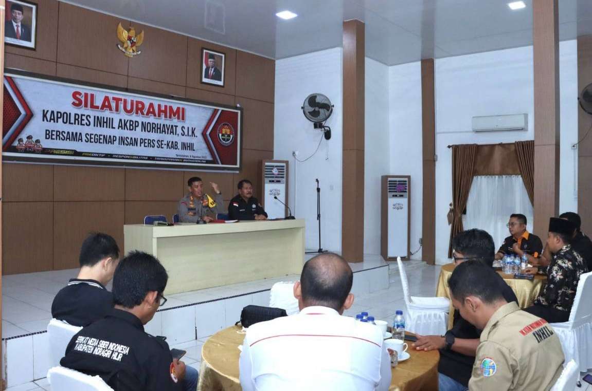 Kapolres Inhil Silaturrahmi dan Coffee Morning Bersama Insan Pers